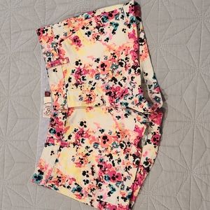 Neon floral print shorts